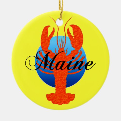 Maine lobsters ceramic ornament