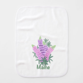 Maine lupine  baby burp cloth