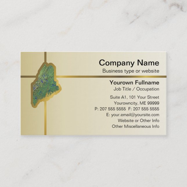 Maine Map Business Card (Front)
