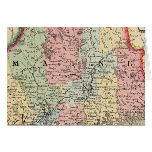 Maine Map by Mitchell Cards (Front Horizontal)