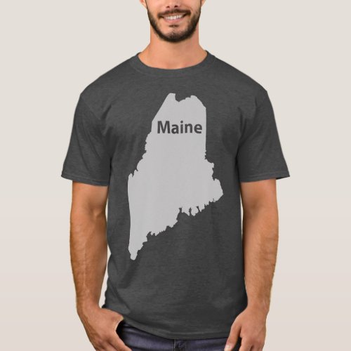 Maine Map Outline State Home Pride T_Shirt