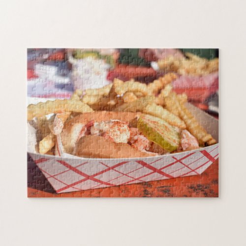 Maine ME Lobster Roll Sandwich Foodie Seafood Food Jigsaw Puzzle