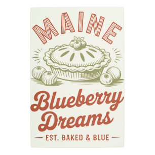 Maine Metal Art Print – Blueberry Dreams Sign