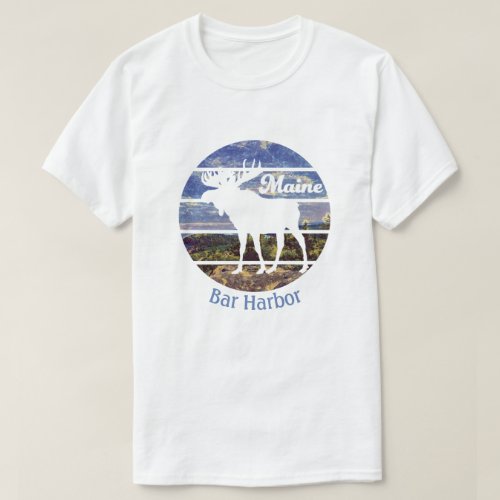 Maine Moose Custom Town Name Retro T_Shirt