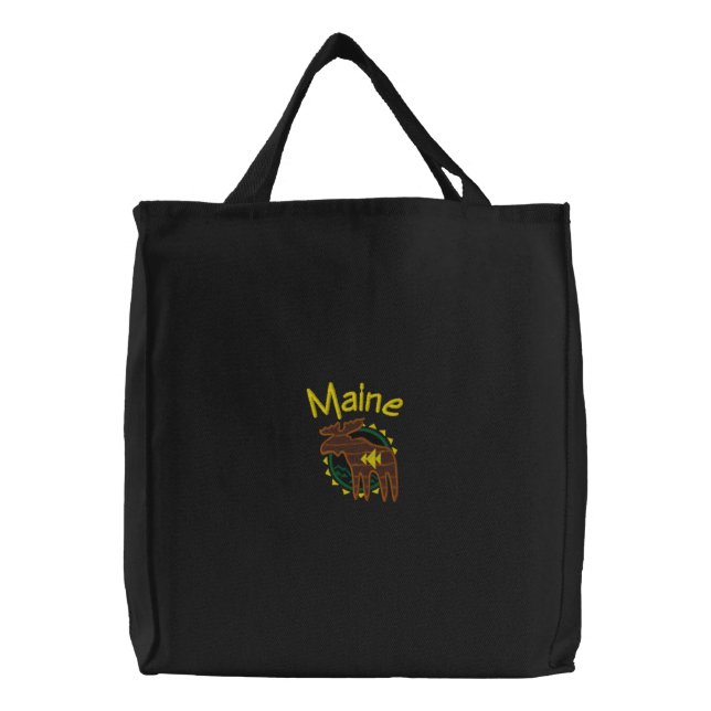 Maine Moose Embroidered Bag (Front)