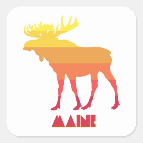 Maine Moose Square Sticker