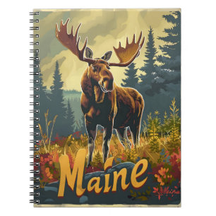 Maine Moose Vintage Notebook