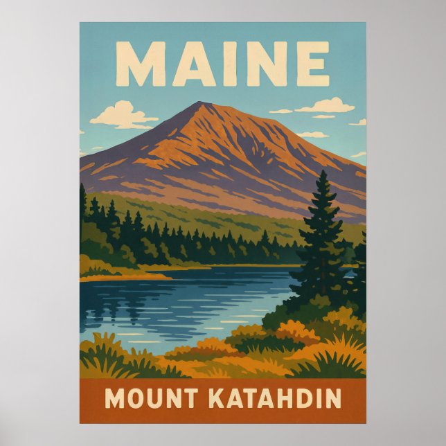 Maine Mount Katahdin V01 Poster (Front)