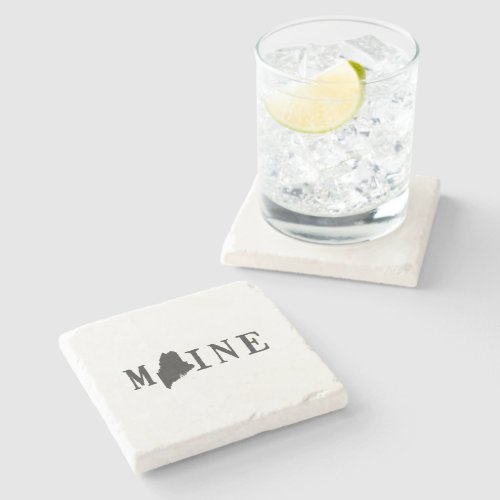 Maine Name State Shaped Letter Mainer Word Art Stone Coaster