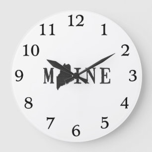 Maine Name with State Shaped Letter Large Clock