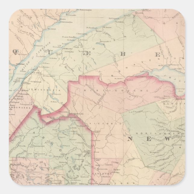 Maine, New Brunswick Square Sticker (Front)