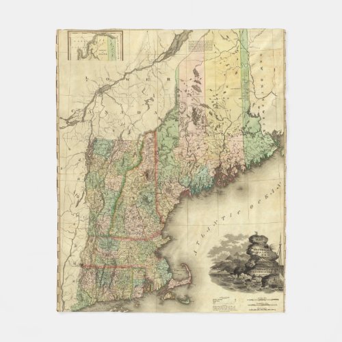 Maine New Hampshire Vermont Massachusetts Fleece Blanket