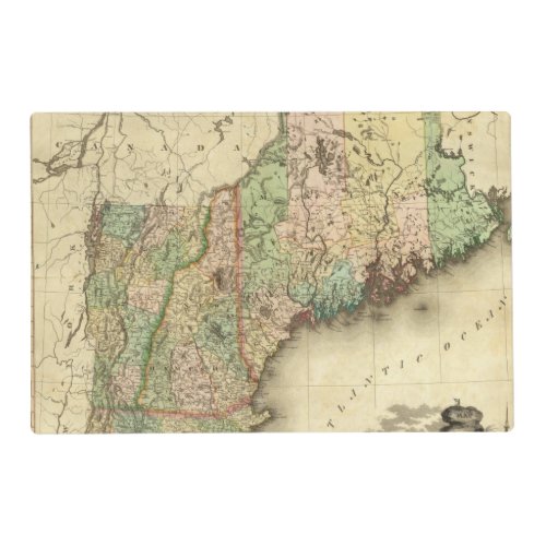 Maine New Hampshire Vermont Massachusetts Placemat