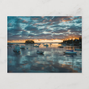 Maine, Newagen, sunset harbor 1 Postcard