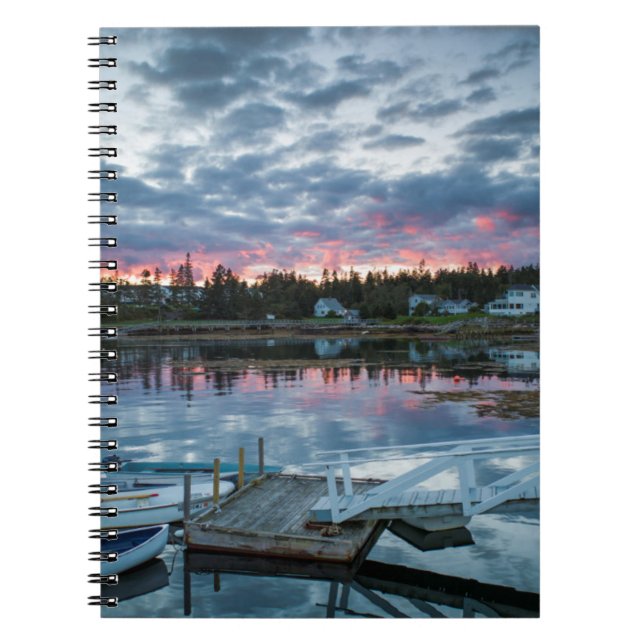 Maine, Newagen, sunset harbor 2 2 Notebook (Front)