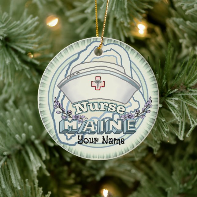 Maine Nurse Ceramic Ornament (Tree)