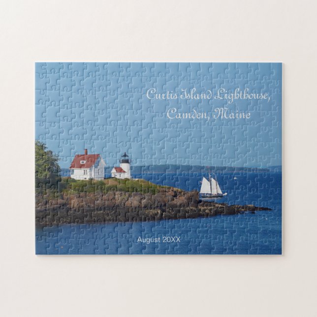 Maine Ocean Sailing Curtis Island Lighthouse  Jigsaw Puzzle (Horizontal)