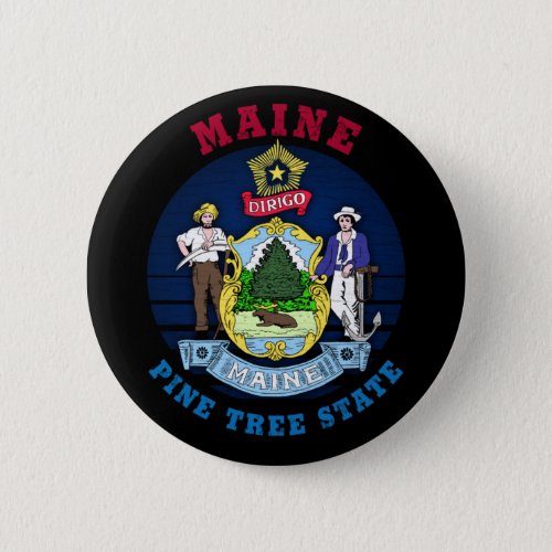 MAINE PINE TREE STATE FLAG BUTTON