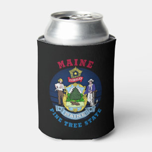 MAINE PINE TREE STATE FLAG CAN COOLER