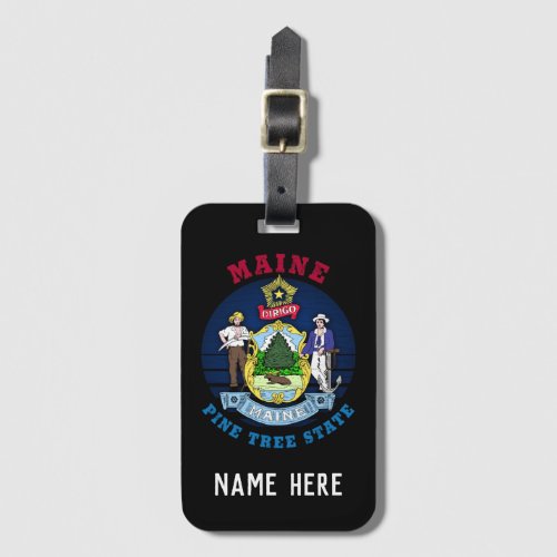 MAINE PINE TREE STATE FLAG LUGGAGE TAG