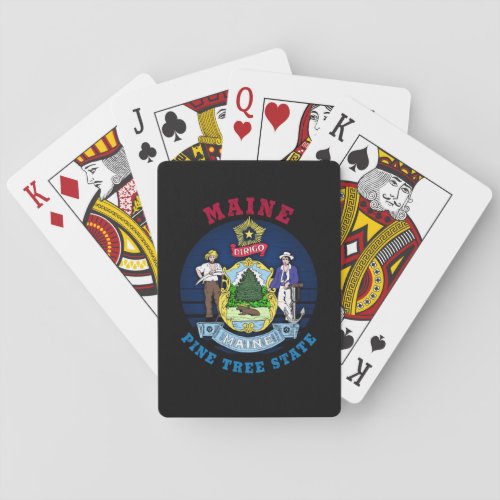 MAINE PINE TREE STATE FLAG POKER CARDS