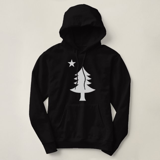 Maine Pine Tree State Flag Pride Patriotic Pullove Hoodie (Design Front)