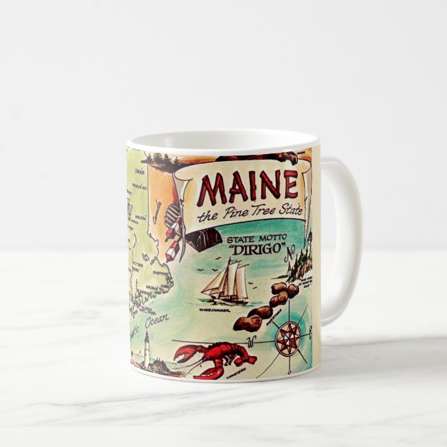 Maine - Pine Tree State Postcard Mug (Front Right)