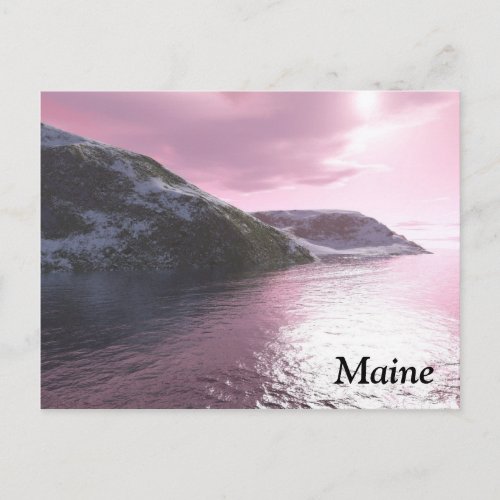 Maine Pink Sunrise Postcard by Tamara Ward