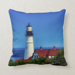 Maine Portland Head Light Photo Throw Pillow
