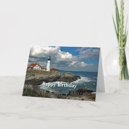 Maine Portland Head Lighthouse Photo Birthday Card