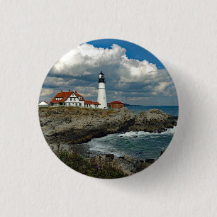 Maine Portland Head Lighthouse Photo Button