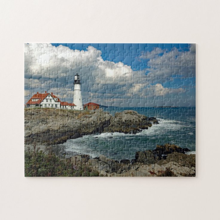 Maine Portland Head Lighthouse Photo Jigsaw Puzzle Zazzle