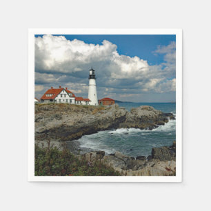 Maine Portland Head Lighthouse Photo Napkins