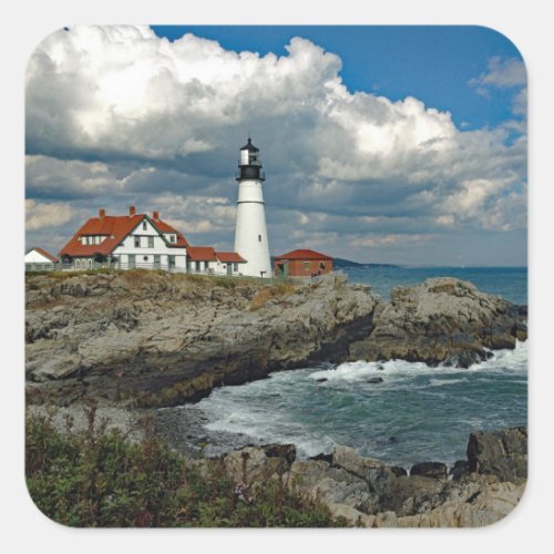 Maine Portland Head Lighthouse Photo Square Sticker