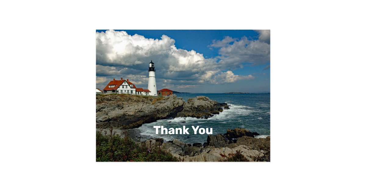 Maine Portland Head Lighthouse Photo Thank You Postcard Zazzle com Maine Portland Head Lighthouse Photo Thank You Postcard Zazzle com