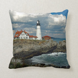 Maine Portland Head Lighthouse Photo Throw Pillow