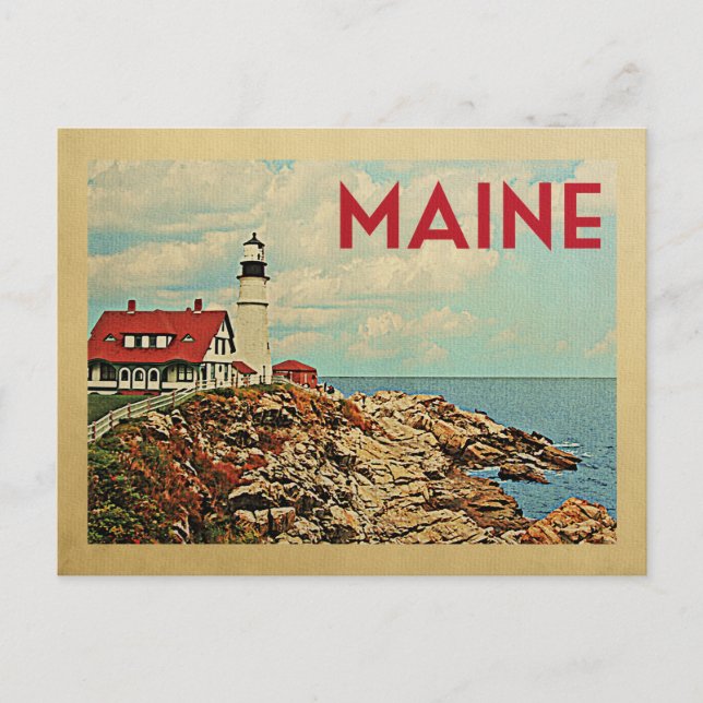 Maine Postcard Vintage Travel (Front)