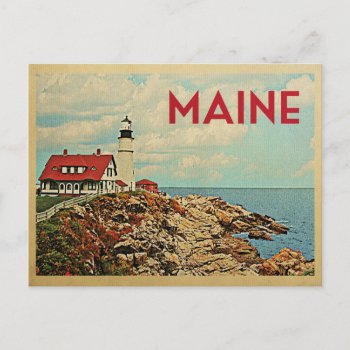 Maine Postcard Vintage Travel by Flospaperie at Zazzle