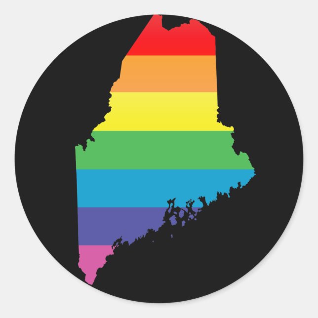 maine pride. classic round sticker (Front)