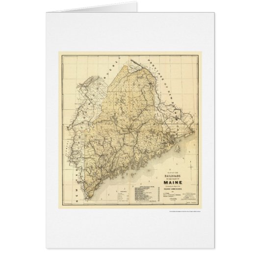 Maine Railroad Map 1899 Cards (Front)
