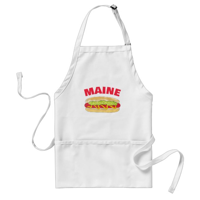 Maine Red Snapper Hotdog Portland ME Food Cookout Adult Apron (Front)