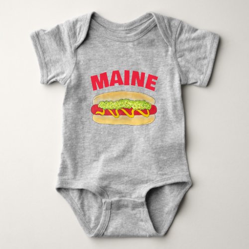 Maine Red Snapper Hotdog Portland ME Food Cookout Baby Bodysuit