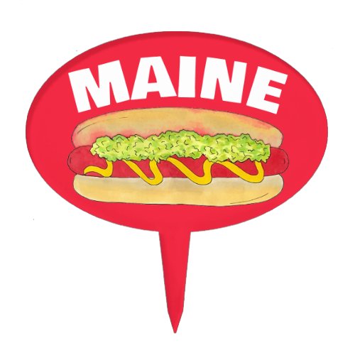 Maine Red Snapper Hotdog Portland ME Food Cookout Cake Topper