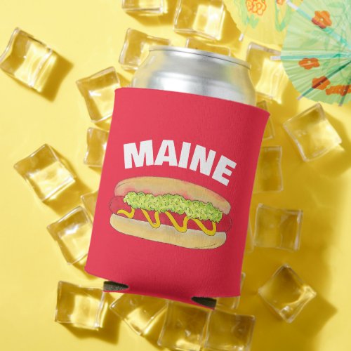 Maine Red Snapper Hotdog Portland ME Food Cookout Can Cooler