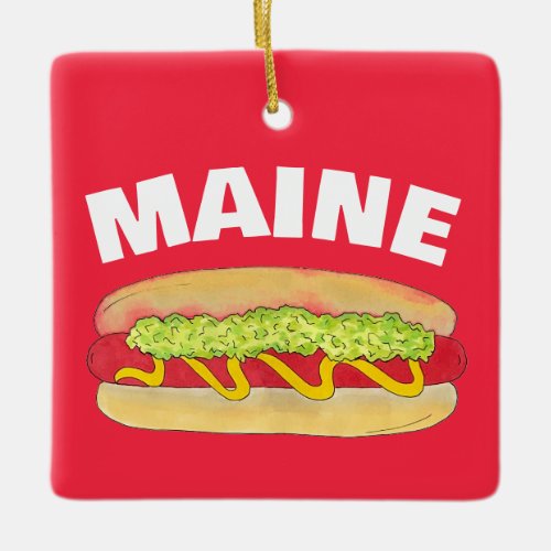 Maine Red Snapper Hotdog Portland ME Food Cookout Ceramic Ornament