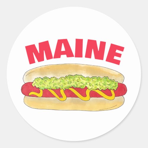 Maine Red Snapper Hotdog Portland ME Food Cookout Classic Round Sticker
