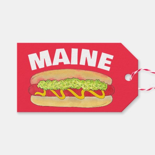 Maine Red Snapper Hotdog Portland ME Food Cookout Gift Tags