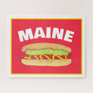 Maine Red Snapper Hotdog Portland ME Food Cookout Jigsaw Puzzle
