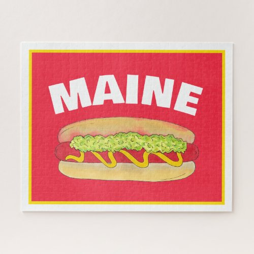 Maine Red Snapper Hotdog Portland ME Food Cookout Jigsaw Puzzle