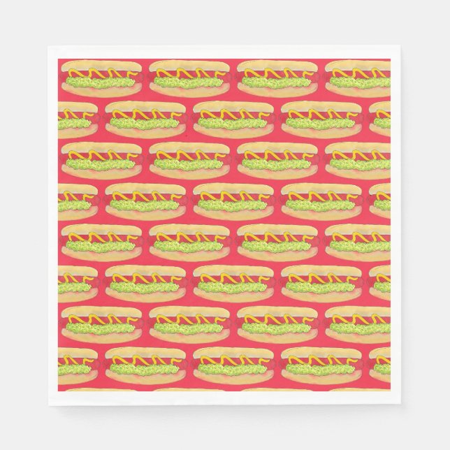 Maine Red Snapper Hotdog Portland ME Food Cookout Napkins (Front)